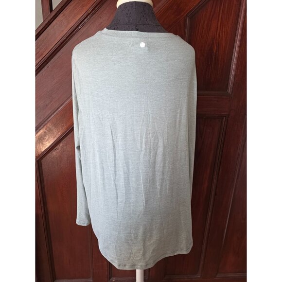 Yogalicious Womens Light Gray Long Sleeve Top 2X 5 - Picture 2 of 6
